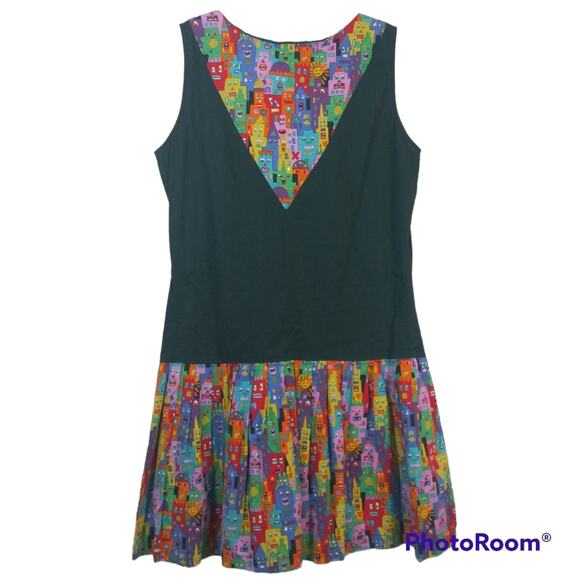 Single Track Design Black Tunic Style Artsy Funky Dress Size Small - Picture 2 of 7